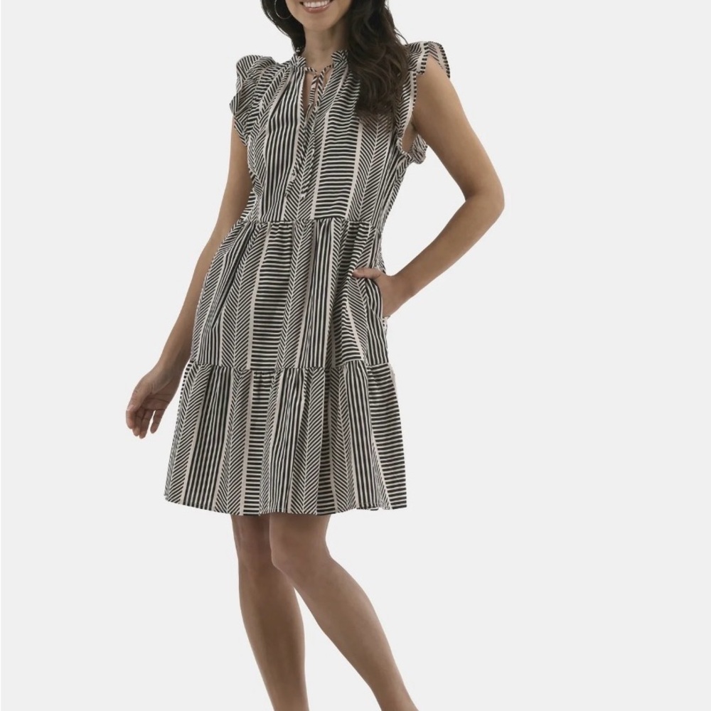 Striped Black and White Women's Dress